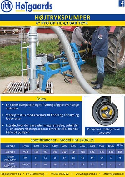 Højgaard framside PTO højtrykspumper DK